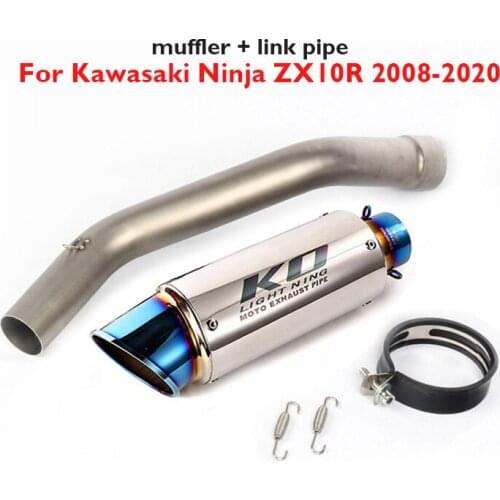 ZX10R Motorcycle Exhaust Tip Muffler Escape Connection Link Pipe Middle Tube for Kawasaki Ninja ZX10R 2008-2020
