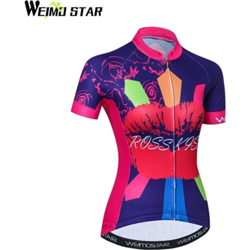 Weimostar brand Cycling Jersey MTB Bike wear Bicycle Clothing Woman Big mouth Cycling Clothing Summer Breathable Cycle Shirts