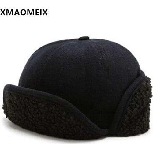 XMAOMEIX Winter Womens Warm Hat Novelty Cute Lambswool Fluff Bomber Hats Fashion ins Style Girls Earmuffs Hat Windproof Ski Cap