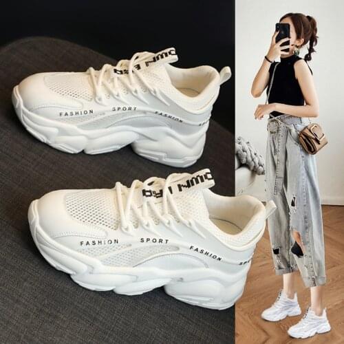 Old Shoes Womens Shoes 2021 Summer New White Shoes Korean Style Breathable Fashion Student Casual Sports Shoes Women Rulangs