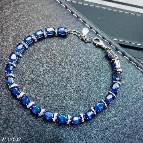 KJJEAXCMY fine jewelry natural sapphire 925 sterling silver new women hand bracelet support test elegant hot selling