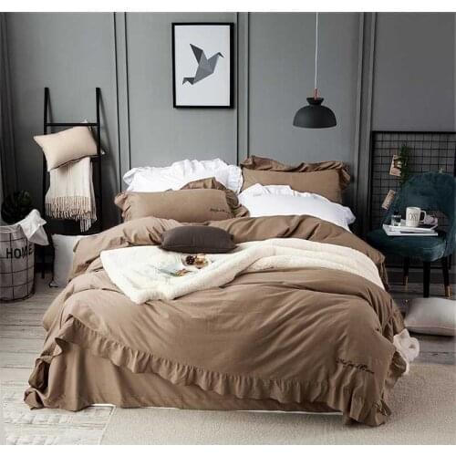 Winter thickening pure color duvet cover set comforter cover bedsheet Pillowcase 4pc bedding sets queen king size 100% Cotton