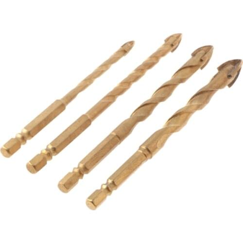 1 Pc 6/8/10/12mm Titanium Tungsten Carbide Tile Glass Cross Spear Head Drill Bit