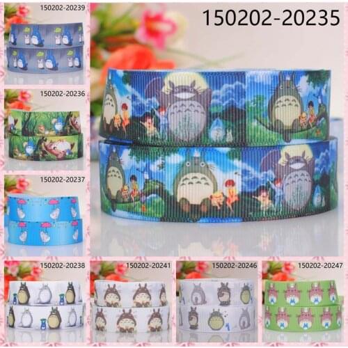 10yards -different sizes -Japanese cartoon Totoro ribbon printed Grosgrain ribbon