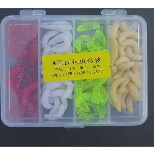 100 pcs/box 4 color 20mm/0.4g soft worm lure vivid fishing bait worm lure artificial bait Fishing Lure Tackle