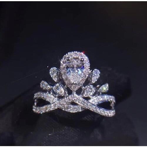 18K goldr ring 1ct D VVS moissanite ring Engagement&Wedding Jewellery with certificate 0058