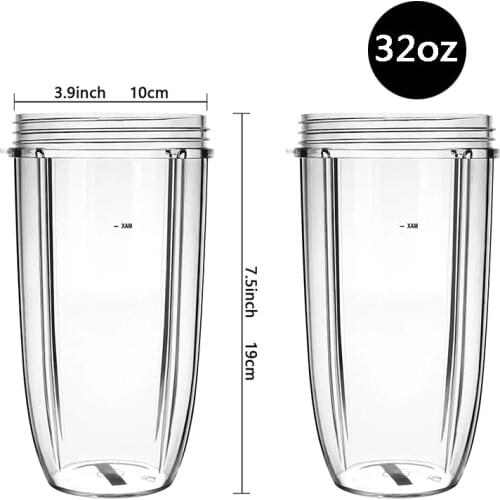 2Pcs 32oz Container Cup Replacement Juice Mug Cup For Nutri Bullet NutriBullet 600W 900W Juicer Mixer Parts 32 Ounce Cup Kitchen