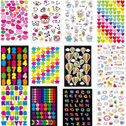 5/10pcs Children Stickers Alphabet Letter Heart Number Planner Memo Decor Scrapbooking Laptop Stationery Child Toy