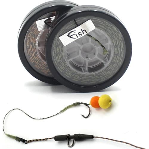 5m Carp Fishing Line Lead Core 12 Braid Strands Helicopter Hair Rig Tackle Camo Brown/Green Fishing Accessories Leader Line