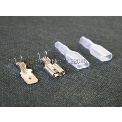 6.3mm Male Crimp Terminal 100pcs Female Spade Connector +100pcs Case