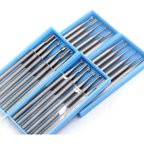 6 pcs/set 2.35mm Tungsten Steel Carving Knives Suitable for Olive Core Bones Jewelry Engraving Electric High-speed Rotating Tool