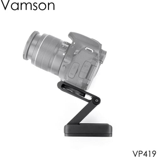 Vamson Accessories for Gopro Hero7 6 5 4 3 Fold Z Type Stand Holder Tripod Quick Release Plate for Xiaomi YI for DSLR VP419