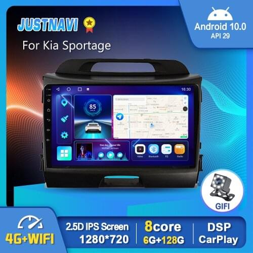 EKIY 4G Car Radio Player 6G 128G For Kia Sportage 2010 2011 2012-2016 Auto GPS Stereo DSP OBD Carplay Android 10.0 No 2 din DVD