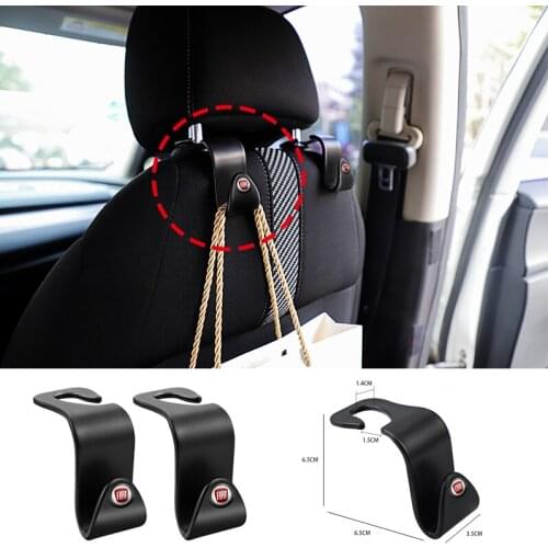 2Pcs ABS Car Styling Seat Back Hooks Accessories For Fiat 500X L Panda Abarth Stilo FR Ducato Palio Bravo Idea Linea Strada UNO
