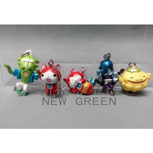 Bandai Genuine Gashapon Toys Yo-kai Watch JIBANYAN 5 Kinds Cute Action Figure Ornaments Pendant Phone Charms
