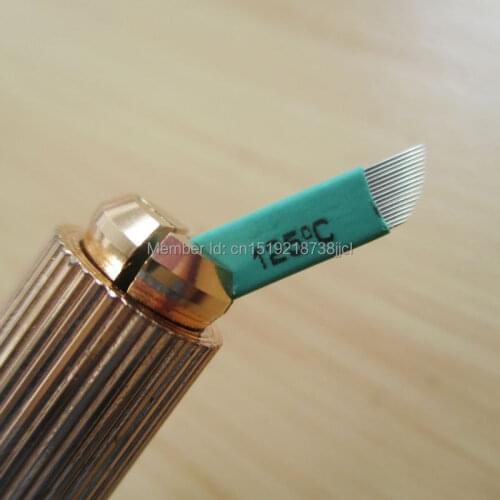 Free Shipping 100pcs/lot 16 pins Bevel Blades Permanent Makeup Eyebrow Microblading Needles For 3D Embroidery Manual Pen