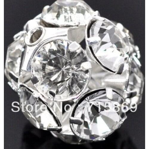 Free Shipping 100pcs Silver Rhinestone Disco Ball Crystal Beads 20mm - Basketball Wives inspired