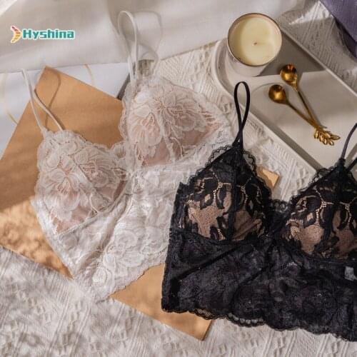 French Underwear Sexy Lace Bra Suit for Women Without Steel Rimless Girl Bra Light Triangle Cup