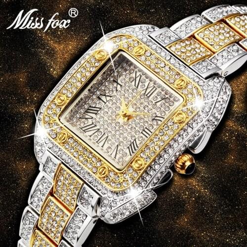 Women Watches Top Brand Luxury Waterproof Ice Out Watch MISSFOX Charm Roman Numerals Wristwatches Christmas Present For Family