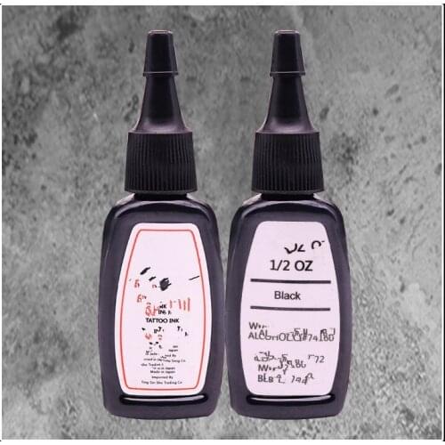 5 Bottles Of Black Tattoo Ink 1/2 OZ/Bottle Free Shipping /Pigment Outlining Ink
