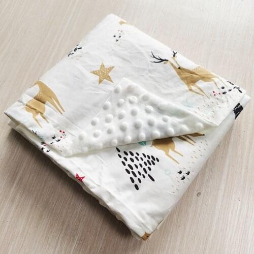 Baby Blanket 2 layers 3D dot Air conditioning blanket Elk design 100x75cm