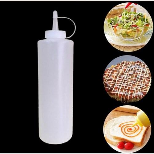 240-1000ml Plastic Clear Easy Squeeze Condiment Dispenser Bottle Restaurant Sauce Ketchup Salad Bottle Dispenser