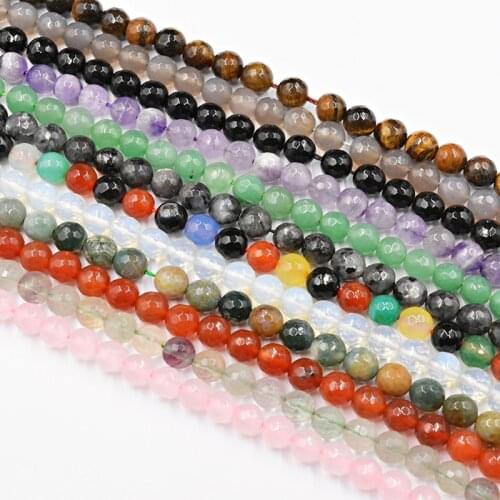 Wholesale Faceted Cut Onyx Natural Stone Beads Agat Beads Round DIY Spacer Loose Beads Round Onyx Beads for Jewelry Making