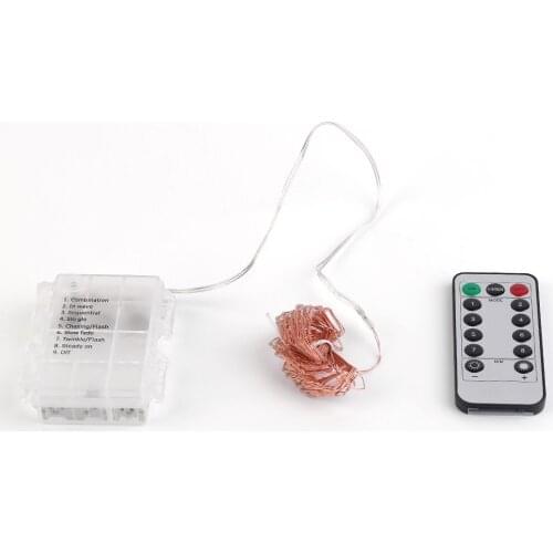ICOCO 8 Colors Indoor Outdoor Bright Dimmer 5M 50 LED String Lights Copper Wire With Remote Controller and Battery Box