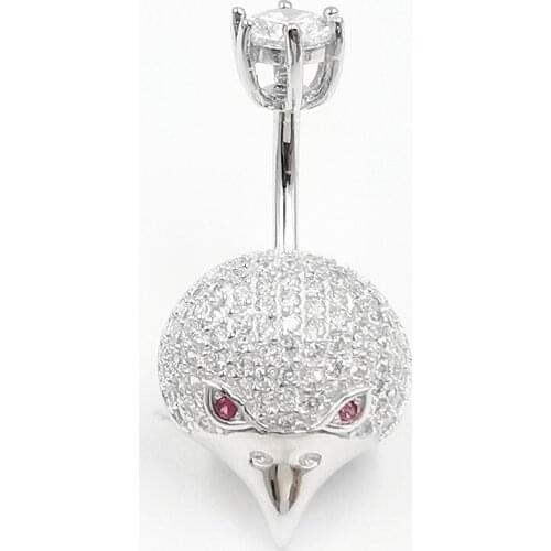 Fashion CZ navel piercing 925 sterling silver belly button ring fashion bird style 14G Piercing body jewelry