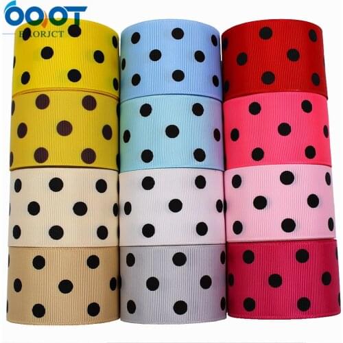 Polka Black Dots Grosgrain Ribbon,38MM 10Yards The Tape For Sewing DIY Headdress Accessories Handmade Materials M-21106-1
