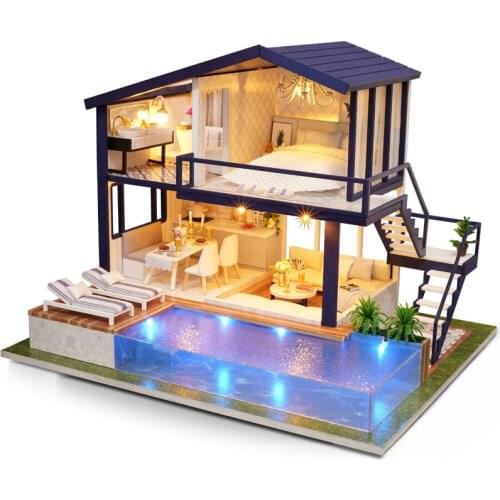 CUTEBEE Doll House Miniature DIY Dollhouse With Furnitures Wooden House Toys For Children Birthday Gift A066