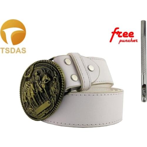 Brass Belt Buckle Fashion Metal Cowboy Belt Buckle Suit For 3.8-4cm Width Belt