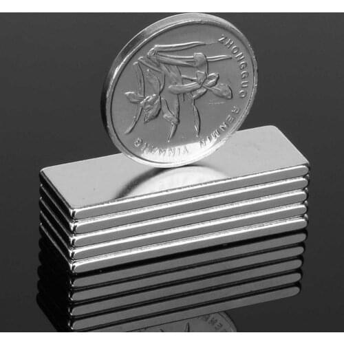5Pcs 30x10x2mm Rare Earth N35 Rectangle Plate Sheet Super Strong Magnetic Rare Earth NdFeB Magnets 30*10*2mm Application Wide