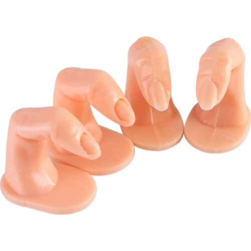 MEET ACROSS 1 Set Professional Fake Finger Nail Art Model Practice Training Manicure False Nail Tips Display Salon Tools