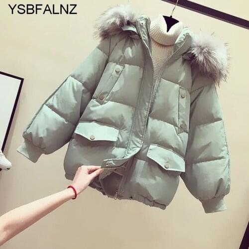 Hooded Fur Collar Thicken Female Cotton Clothes 2021 Short Winter Fashion Bread Service Casaco Feminino Inverno Loose Clothes
