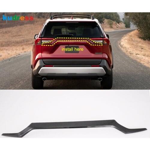 Rear Trunk Cover Trim For Toyota RAV4 RAV 4 2019 2020 2021 Carbon Fiber Decoration Tailgate Frame Strip Car Styling Accessories