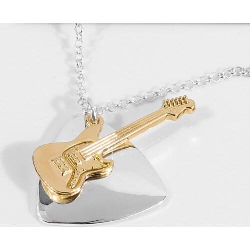 Necklace Creative Music Guitar Pendant Fashion Trend Retro Advanced Wild Hip Hop Punk Party Holiday Birthdy Gift Accessories