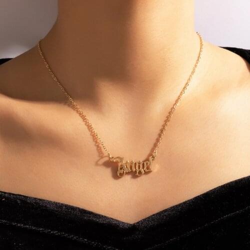Tocona New Trendy Angel Pendant Neckalce for Women Charms Alloy Metal Adjustable Chain Choker Jewelry Couple Gift Collar 17567