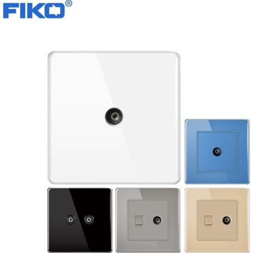 FIKO Toughened glass panel 86 type one position two position single hole double hole TV weak current power socket panel