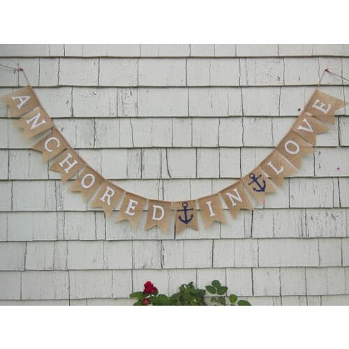 Personalized Anchored in love wedding burlap Banners GET SHIP FACED engagement Buntings garlands Photo Prop signs