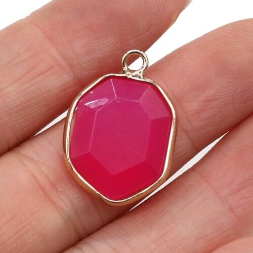 Natural Stone Pendant Irregular Section Synthetic Red Rhodochrosite For Jewelry Making DIY Necklace Bracelet Earrings Accessory