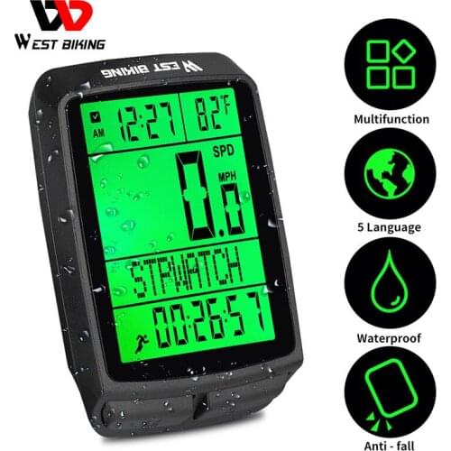 Five-language mountain bike, road bike, wireless code meter, multi-function interface, waterproof speedometer, riding equipment