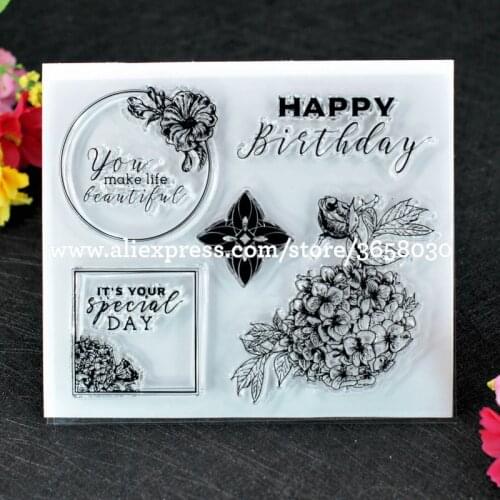 HAPPY Birthday you make life beautiful Scrapbook DIY photo cards rubber stamp clear stamp transparent stamp 10.5x12cm 8052680