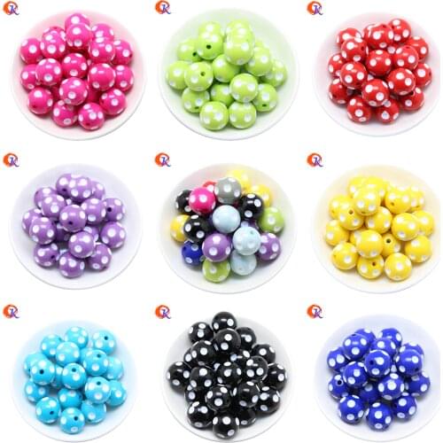 Cordial Design Fashion Jewelry Mixed Color 12MM 14MM 16MM 18MM 20MM Resin Polka Dot Beads For Chunky Beaded Necklace Jewelry