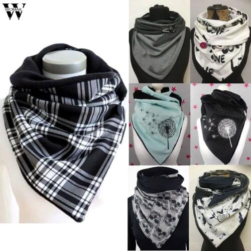 2020 Winter Women Scarf Cotton Soild Printing Button Soft Wrap Casual Warm Scarves Shawl Women шарф бандана cashmere scarf plaid