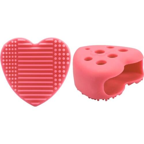 Silicone Egg Cleaning Glove Makeup Washing Brush Drying Racks Scrubber Tool Heart Shape Cleaners Cleaning Brush maquillaje