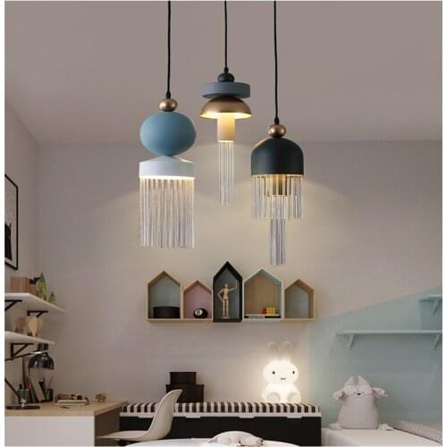 Nordic Modern LED Glass Luster Pendant Lamp Romantic Hanging Lamps Lighting Pendant Light Restaurant Light Fixtures WJ429