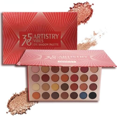 Spotlight 35 Color Eye Shadow Palette Colorful Artist Shimmer Glitter Matte Pigmented Powder Pressed Eyeshadow Makeup Kit