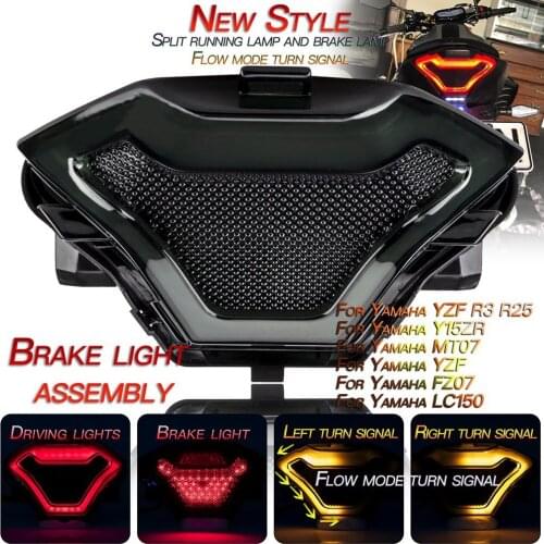 Motorcycle Brake Light Tail Lamp PE-W-R3009 With LED Turn Signals Replacement For Yamaha YZF R3 R25 Y15ZR MT03/07 FZ07 LC150