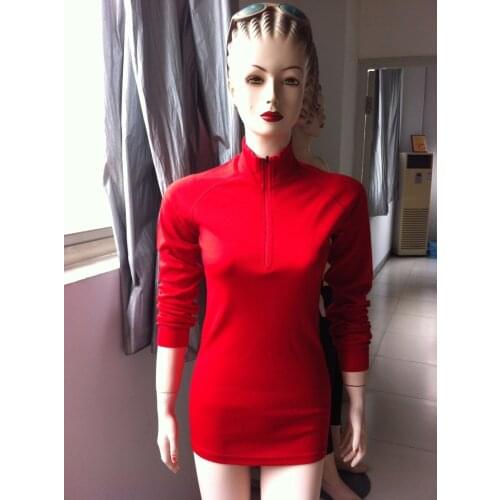 Women Brand 100% Fine Pure Merino Wool Fleece Woman Mid weight 1/4 Zip Thermal Base Layer Warm Long Sleeve Clothes Shirt Top